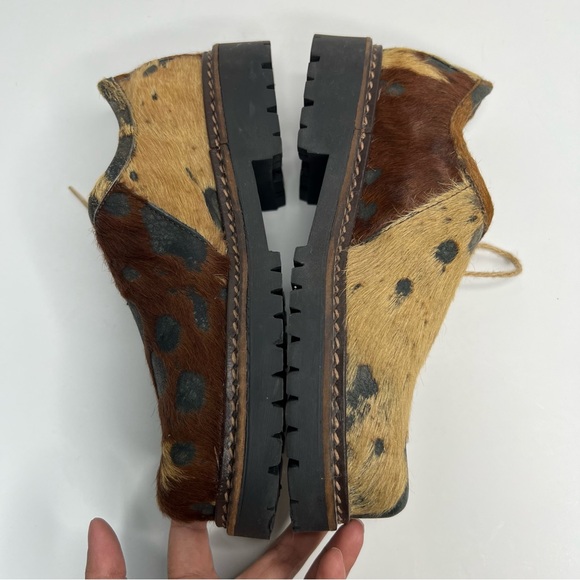 Geier Wally Calf Hair Cow Print Oxford Shoes Size 36 - Picture 5 of 13